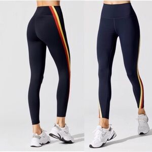 Splits59 Navy Leggings with Red and Yellow Stripes